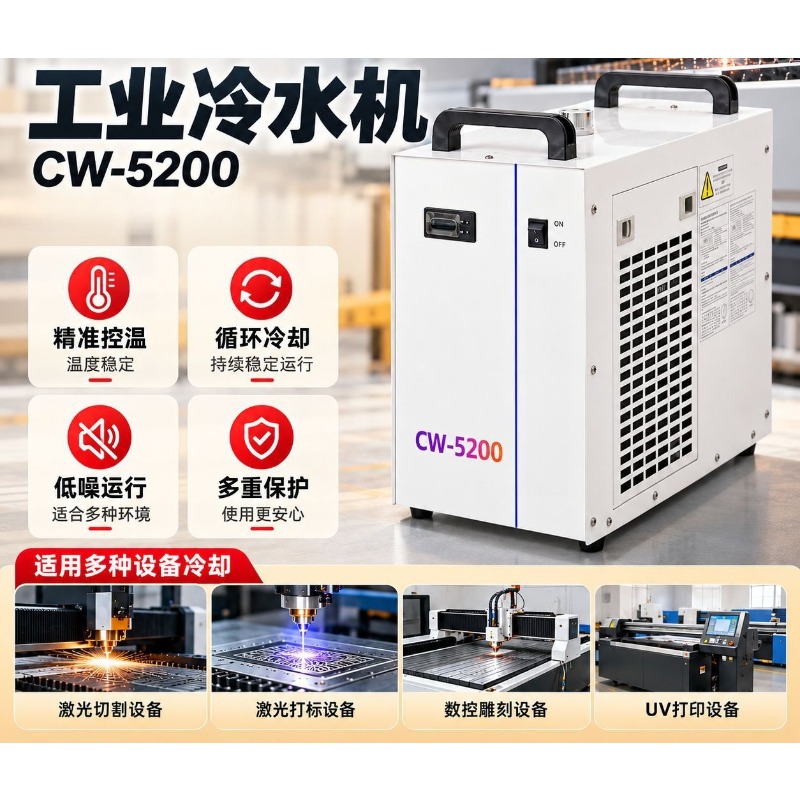Laser Industrial Chiller - Enfriador industrial CW5200, pequeño enfriador de