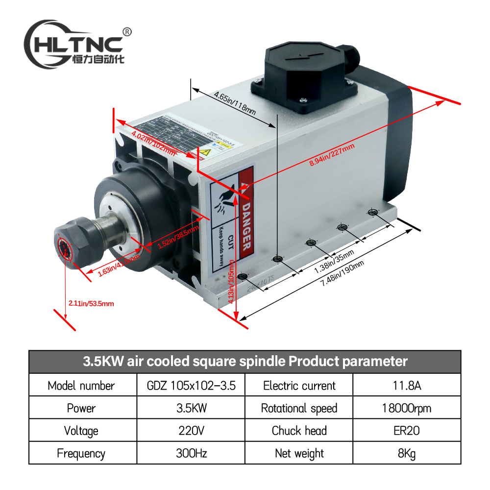 Husillo de caja de conexiones  - Cnc Spindle Motor reseña y precio