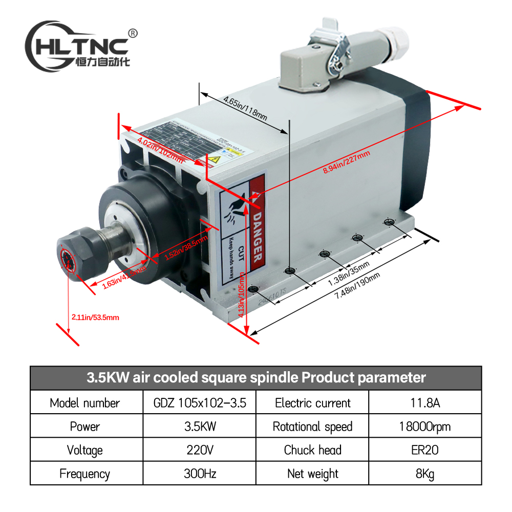 Husillo de caja de conexiones  - Cnc Spindle Motor reseña y precio